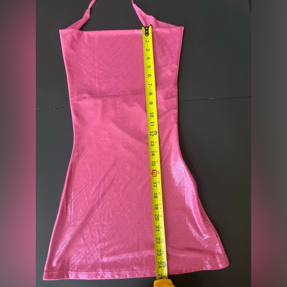Princess Polly Metallic Hot Pink Cowl Neck Mini Dress - Picture 8 of 15